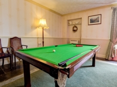 snooker table in dinning room