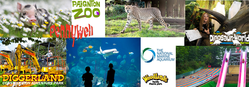 Photo of all the attractions available for families and children in South Devon